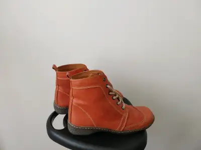 Botines de cuero naranja Mujer - miniatura 2