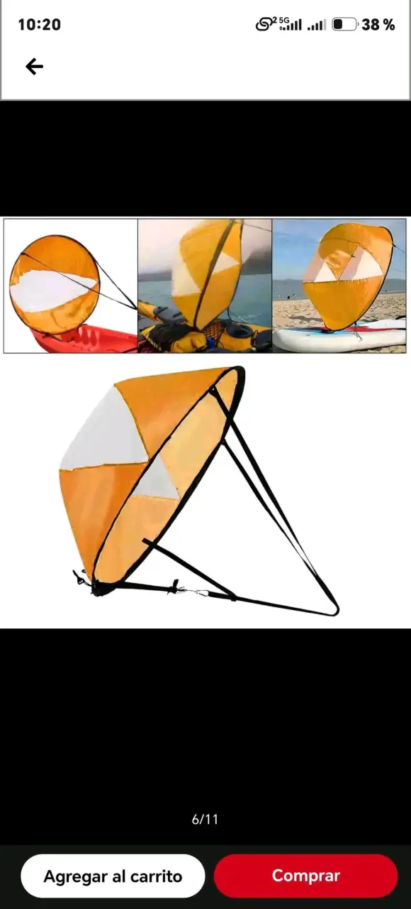 Vela de mano para paddle surf naranja - 4