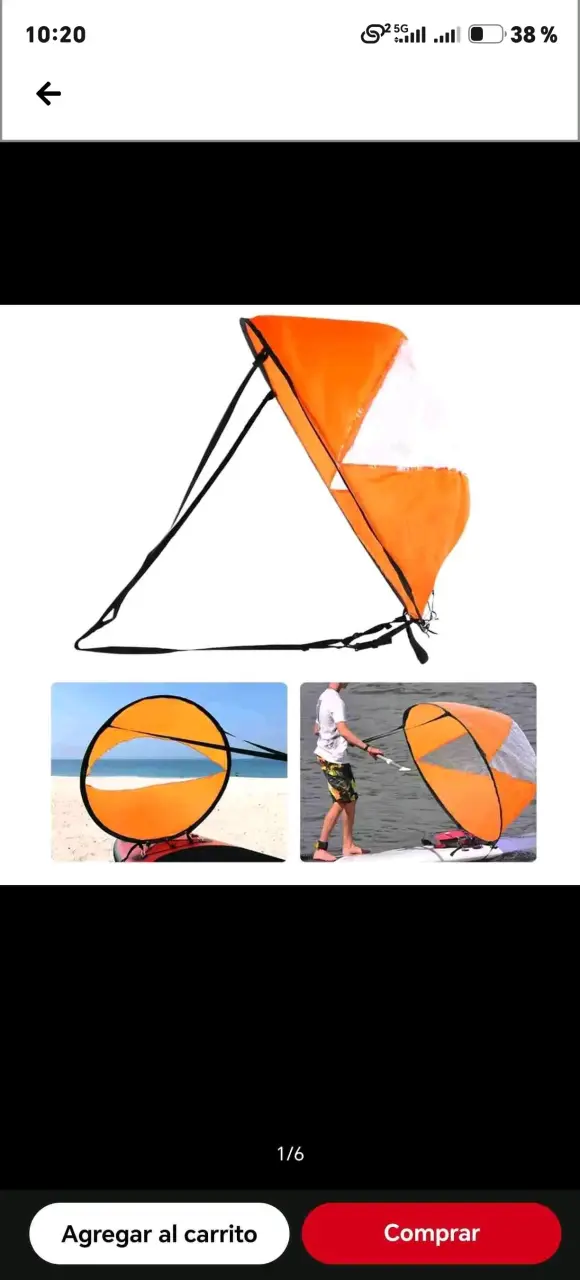Vela de mano para paddle surf naranja - 5