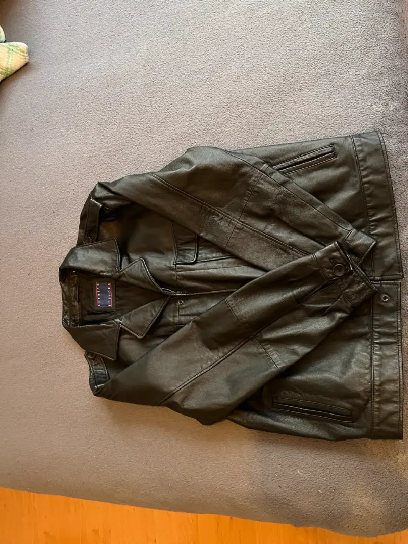 Chaqueta de cuero negra para hombre - 2
