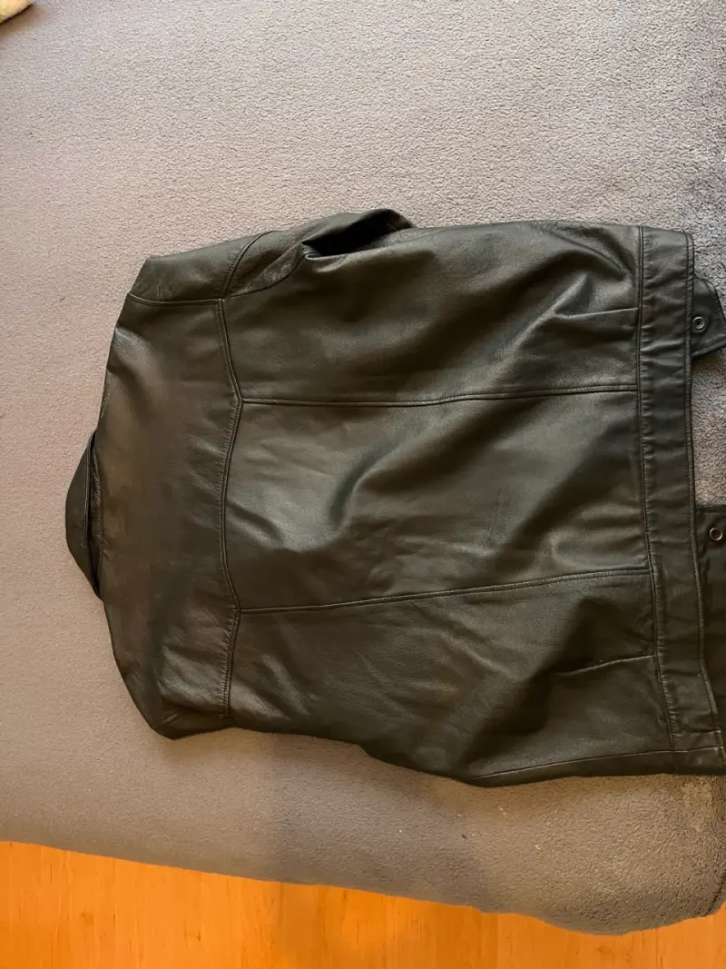 Chaqueta de cuero negra para hombre - 3