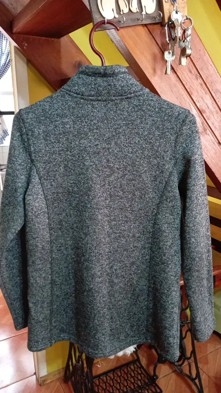 Chaqueta de lana gris para mujer - 3