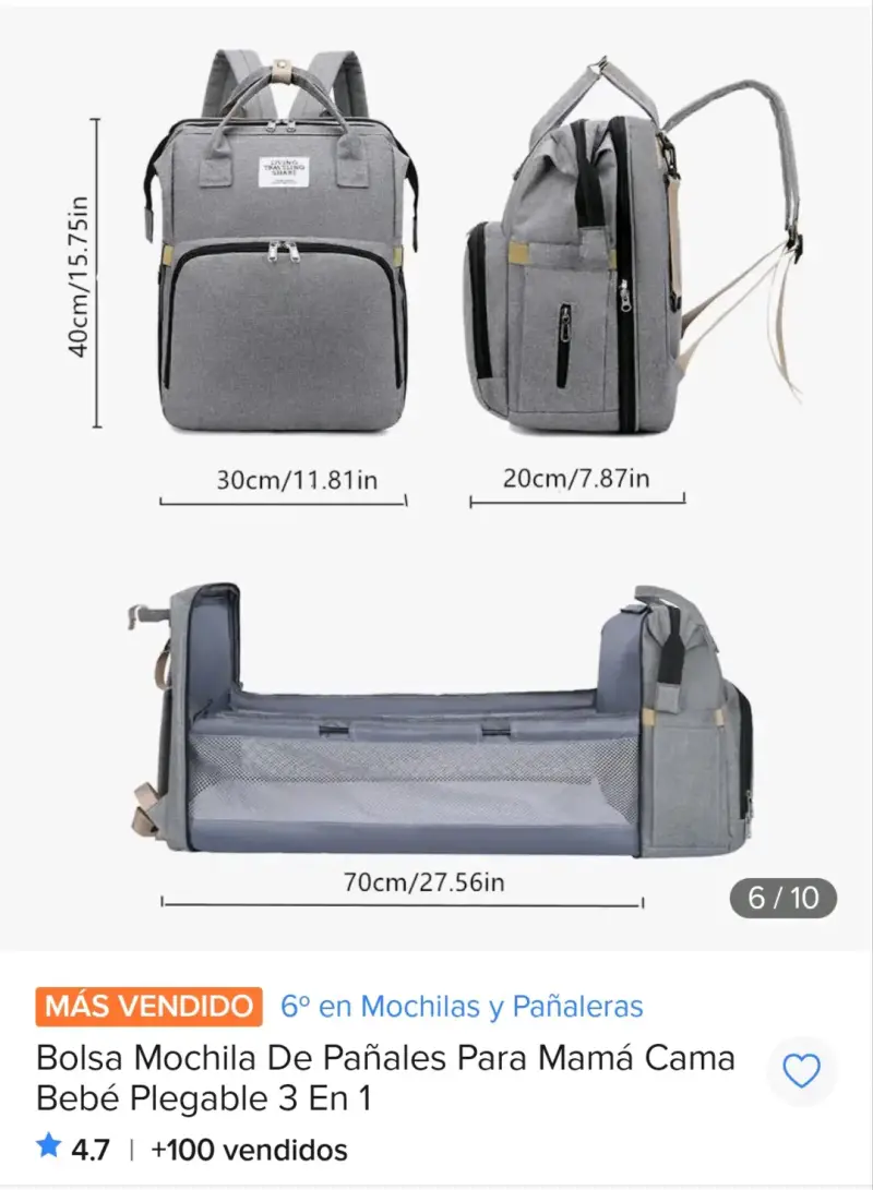 Mochila pañalera multifuncional - 3