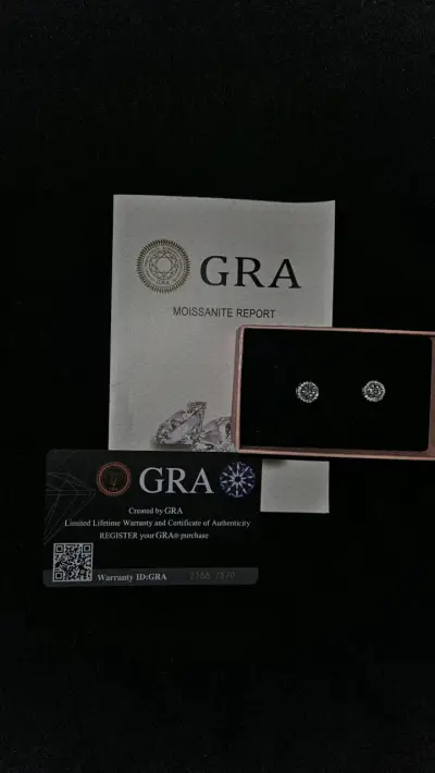 Aros de plata 925 moissanita con Certificado - miniatura 1