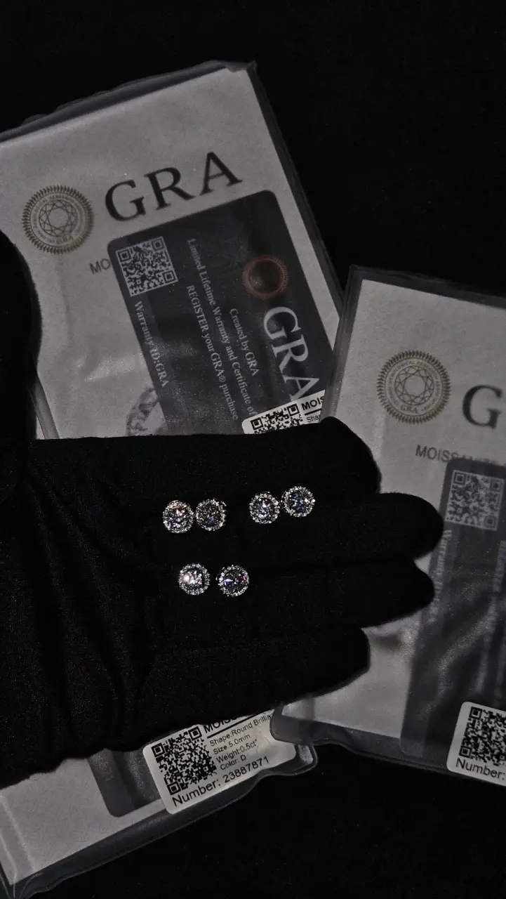 Aros de plata 925 moissanita con Certificado - 2