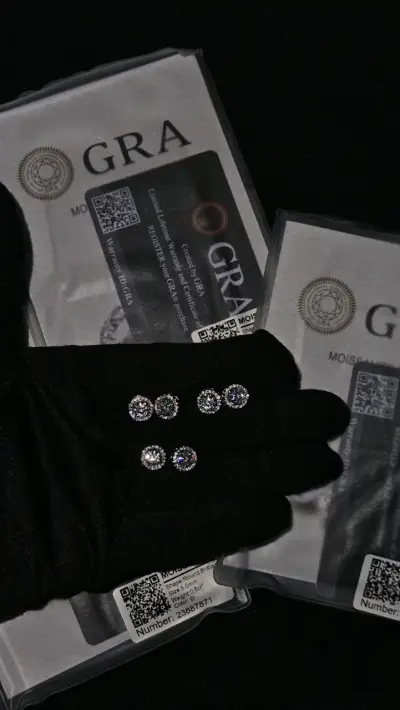 Aros de plata 925 moissanita con Certificado - miniatura 2