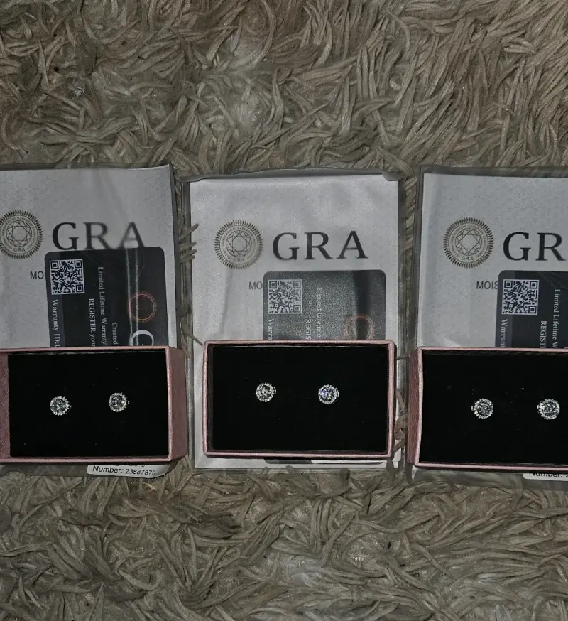 Aros de plata 925 moissanita con Certificado - 3