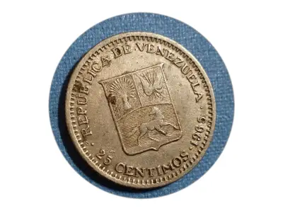 Moneda Antigua 25 Céntimos Venezuela 1965 - miniatura 1