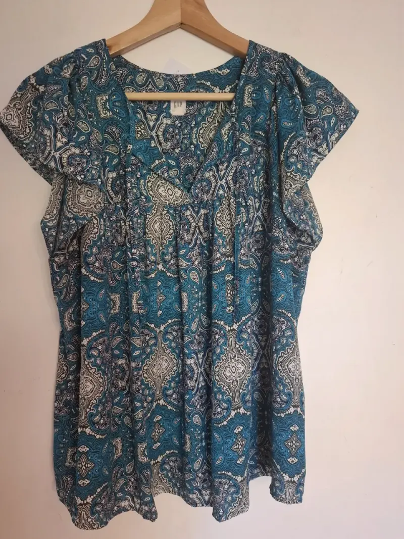 Blusa estampada azul para mujer - 2