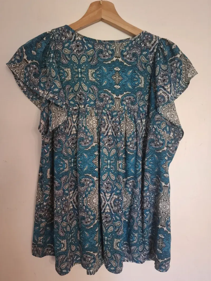 Blusa estampada azul para mujer - 3