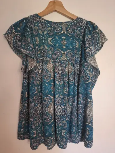 Blusa estampada azul para mujer - miniatura 3
