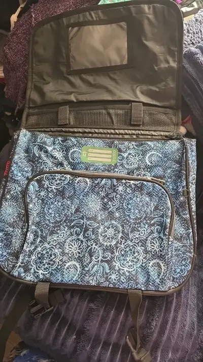 Mochila escolar con diseño floral azul - miniatura 2