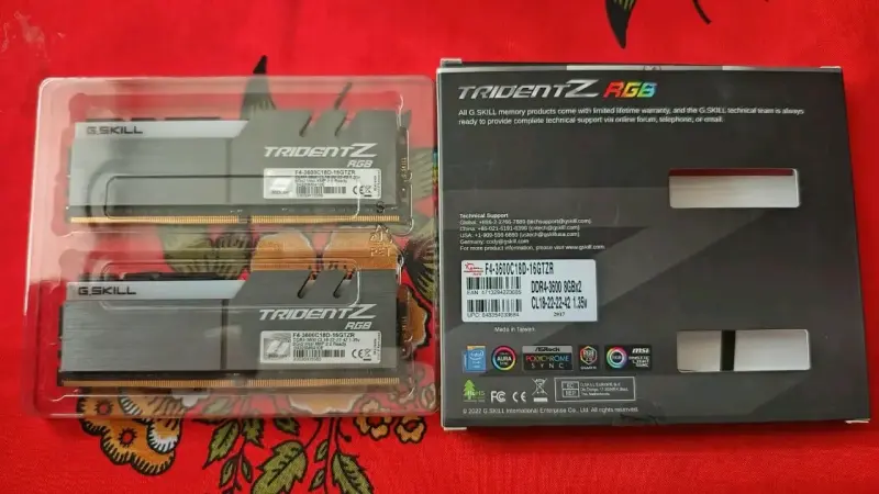 RAM Trident Z RGB 8GBx2 DDR4 3600MHz SOLO SANTIAGO