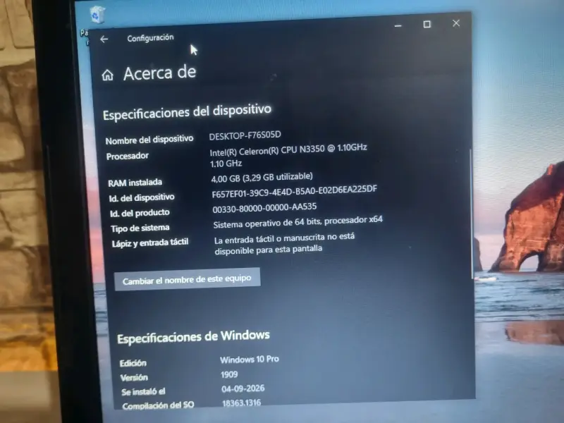 Laptop Lenovo Intel Celeron 4GB RAM - 3