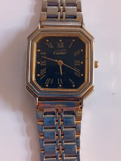 Reloj Cartier Must de acero inoxidable y dorado - miniatura 1