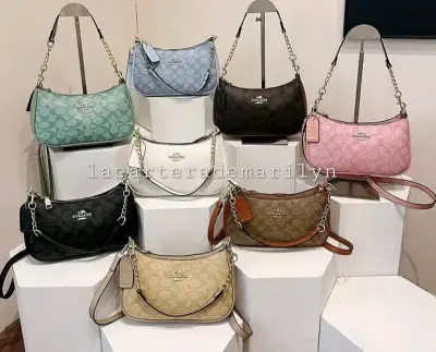 Cartera de hombro Coach con logo y cadena - miniatura 1