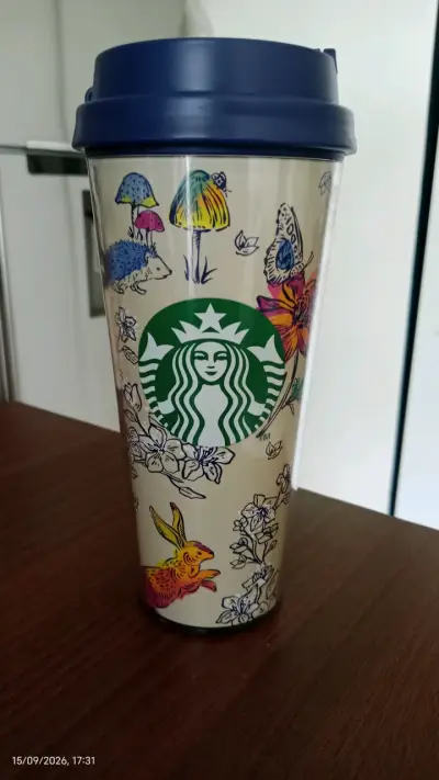 Vaso térmico Starbucks con diseño floral - miniatura 1