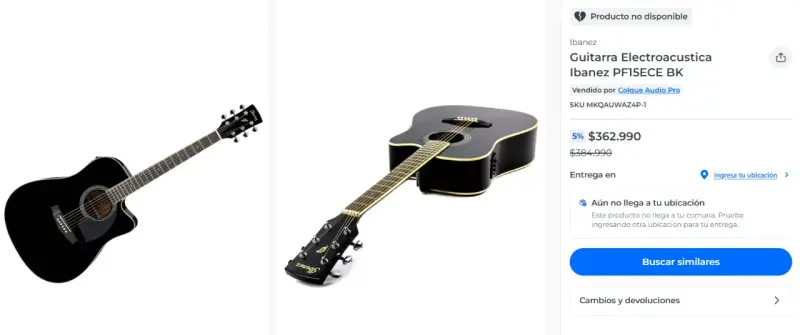 Guitarra electroacústica Ibanez negra - 3