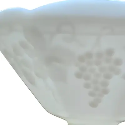 Frutero Milk Glass Anchor Hocking Grape and Leaves - miniatura 3