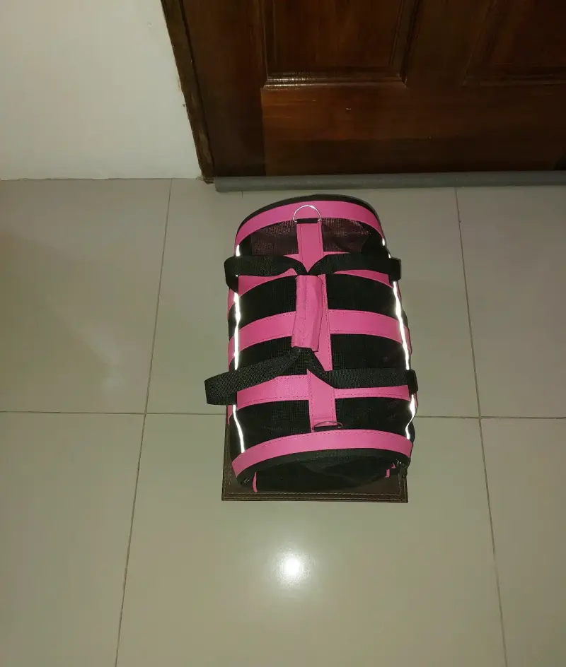 Bolso transportador para mascotas rosa y negro - 2