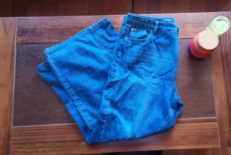 Jeans Wide Leg de mezclilla azul para mujer - 3