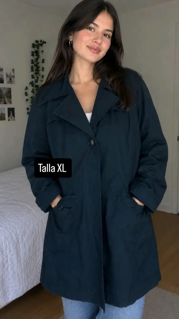 Gabardina negra talla XL para mujer