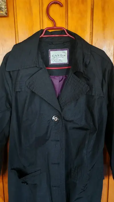 Gabardina negra talla XL para mujer - miniatura 2
