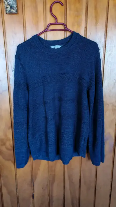 Suéter azul marino de punto para mujer - miniatura 2