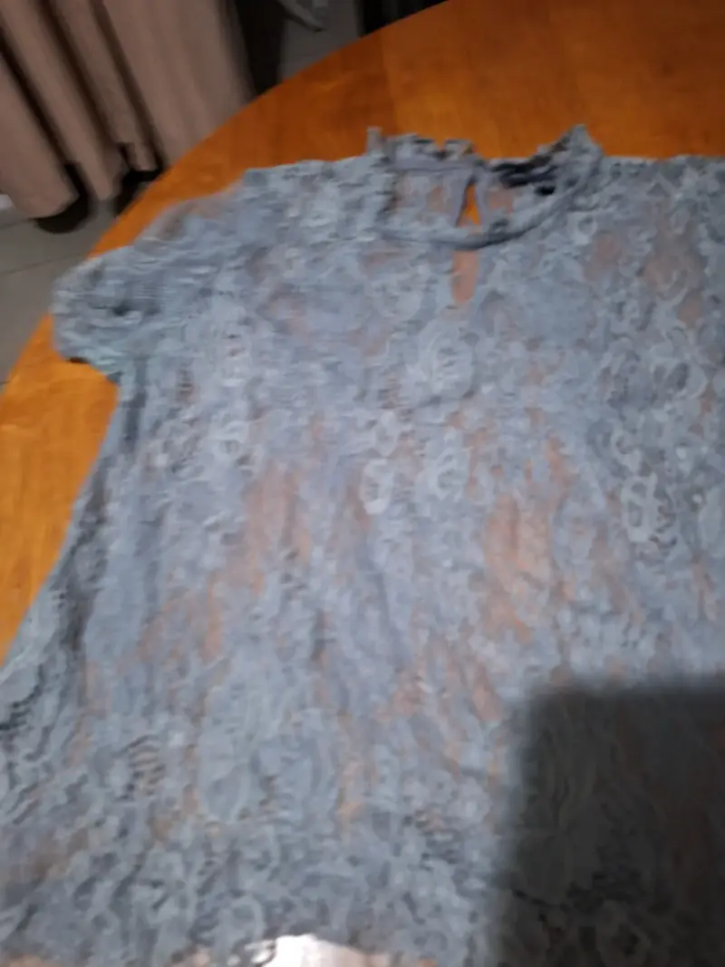 Blusa de encaje azul para mujer - 2