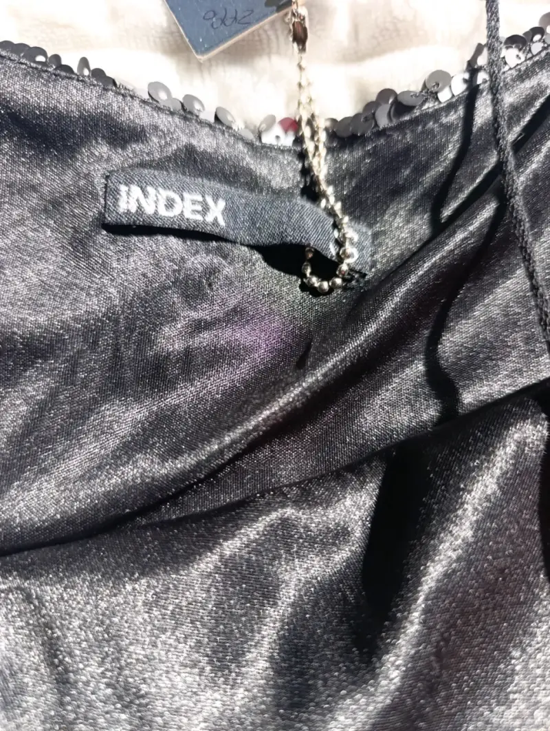 Vestido de lentejuelas negro Index elegante - 3