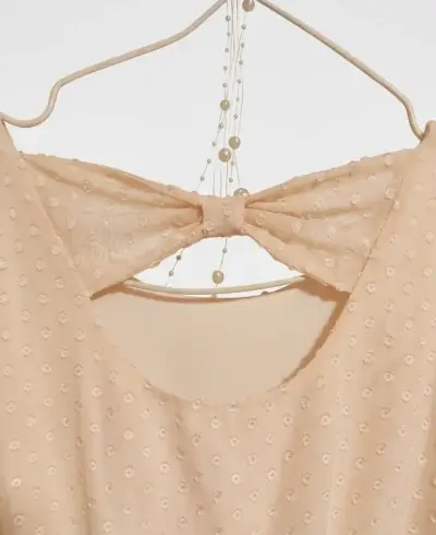 Vestido beige sin mangas H&M con diseño de lazo - miniatura 3