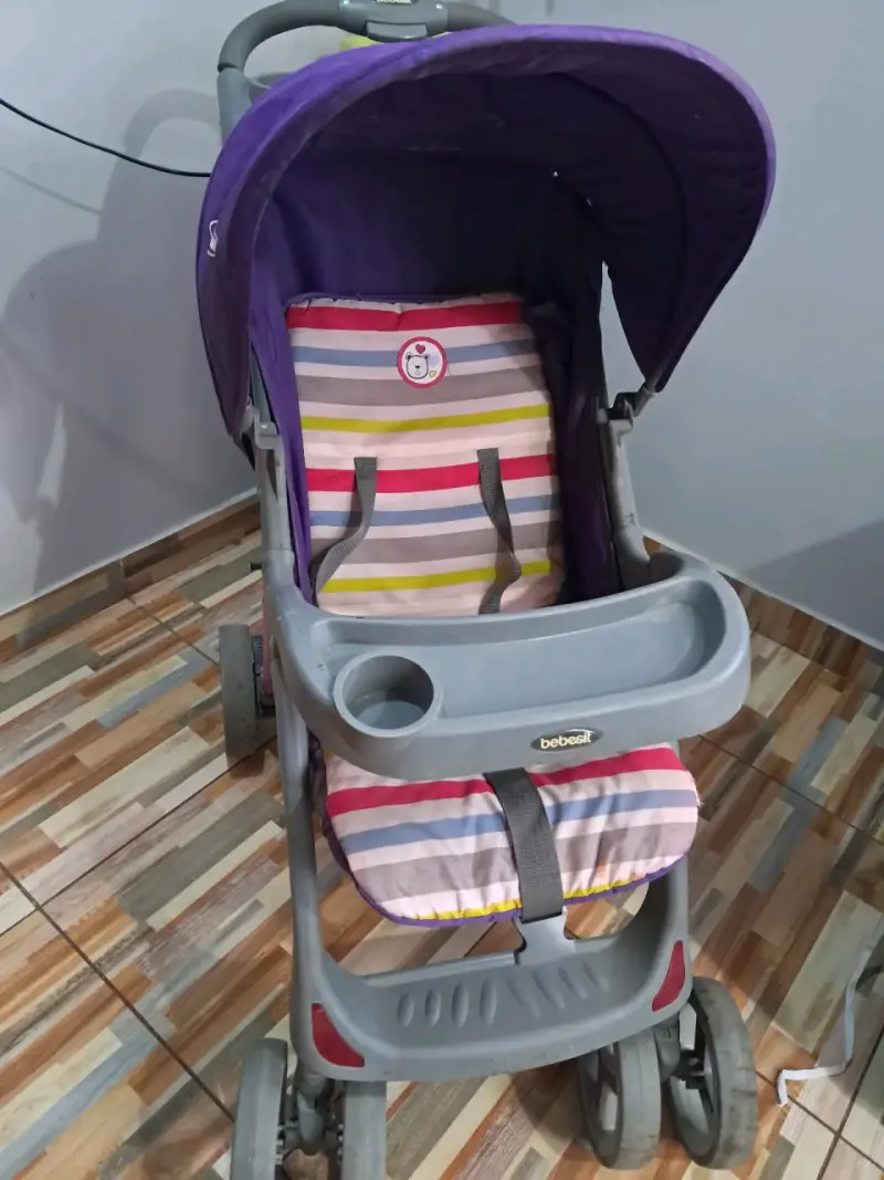 Coche de bebé Bebesit morado con porta bebé - 3