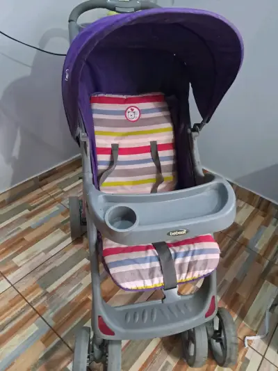 Coche de bebé Bebesit morado con porta bebé - miniatura 3