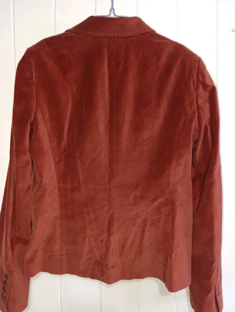 Blazer de terciopelo terracota para mujer - 2