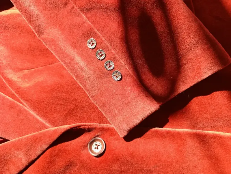 Blazer de terciopelo terracota para mujer - 4