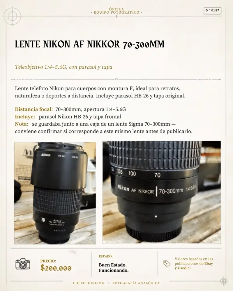 Lente Nikon AF Nikkor 70-300mm con parasol - 1