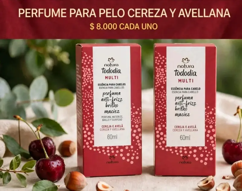 Perfume para pelo Natura Tododia Cereza y Avellana