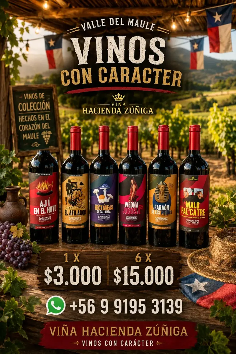 Vinos de colección Valle del Maule Hacienda Zúñiga