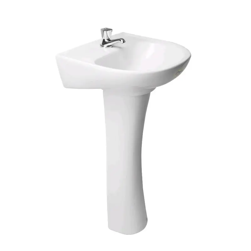 Lavamanos de cerámica blanco con pedestal