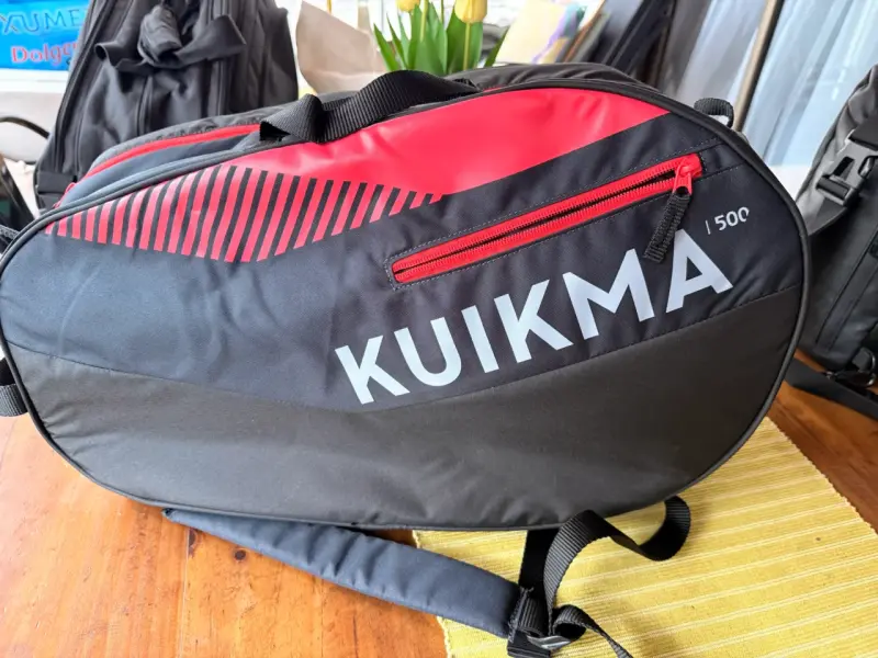 Bolso de pádel Kuikma 500 negro y rojo - 4
