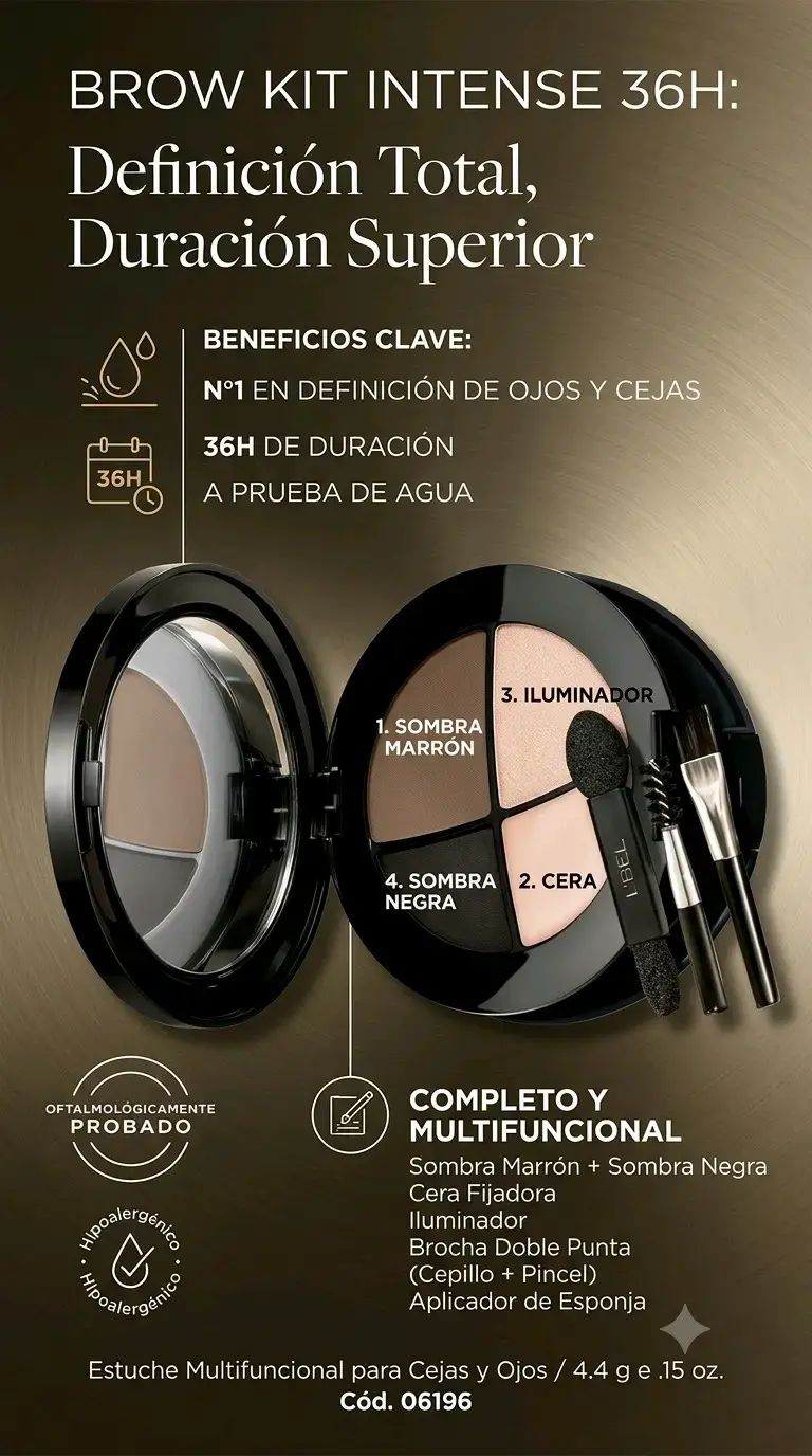 Kit de Cejas Intense 36H con Sombra e Iluminador