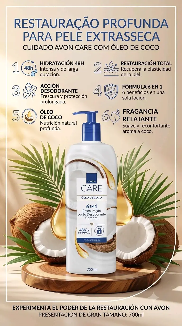 Loción Corporal Avon Care con Aceite de Coco 700ml