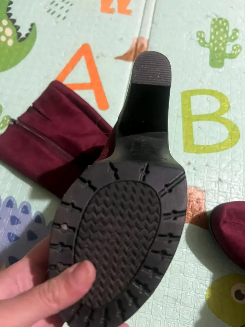 Botas de tacón alto burdeos para mujer - 4