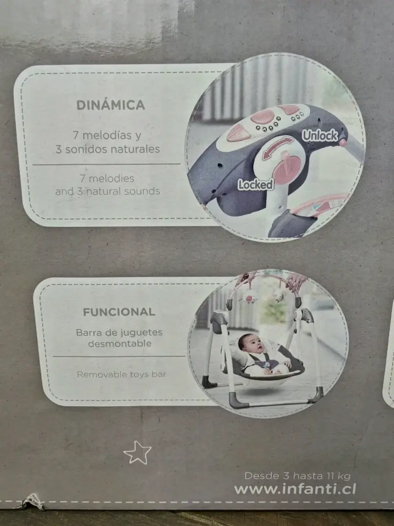 Mecedora portátil para bebé Infanti con melodías - 2