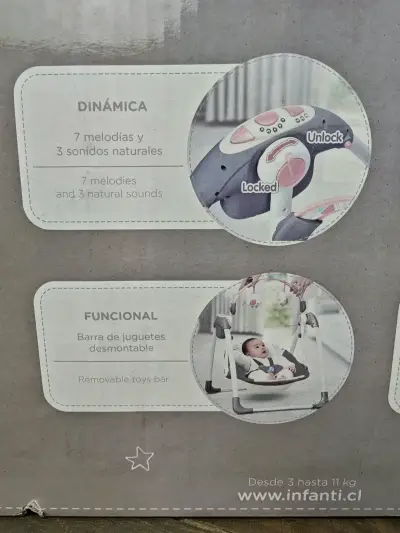 Mecedora portátil para bebé Infanti con melodías - miniatura 2