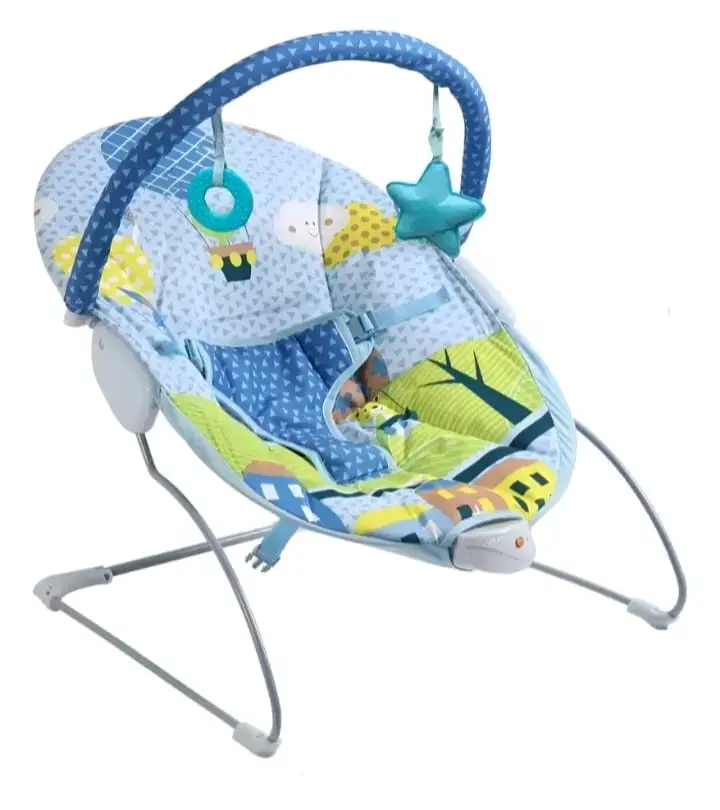 Silla Mecedora para Bebé Azul con Juguetes