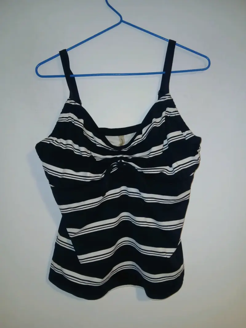 Top de tirantes a rayas blanco y negro Lands' End - 1