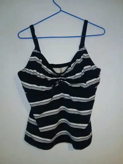 Top de tirantes a rayas blanco y negro Lands' End - miniatura 1