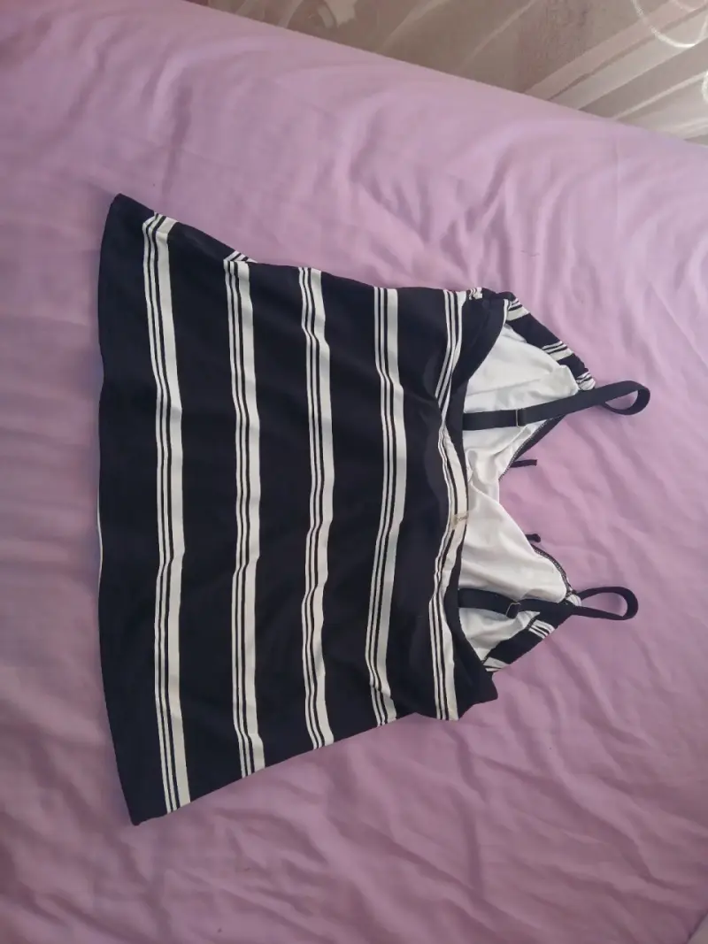Top de tirantes a rayas blanco y negro Lands' End - 2