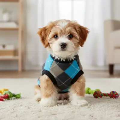 Chaleco de lana para perro con diseño escocés - miniatura 3